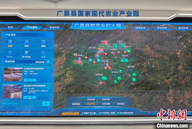 图为广昌县国家现代农业产业园内的农产品物联网平台。熊锦阳摄