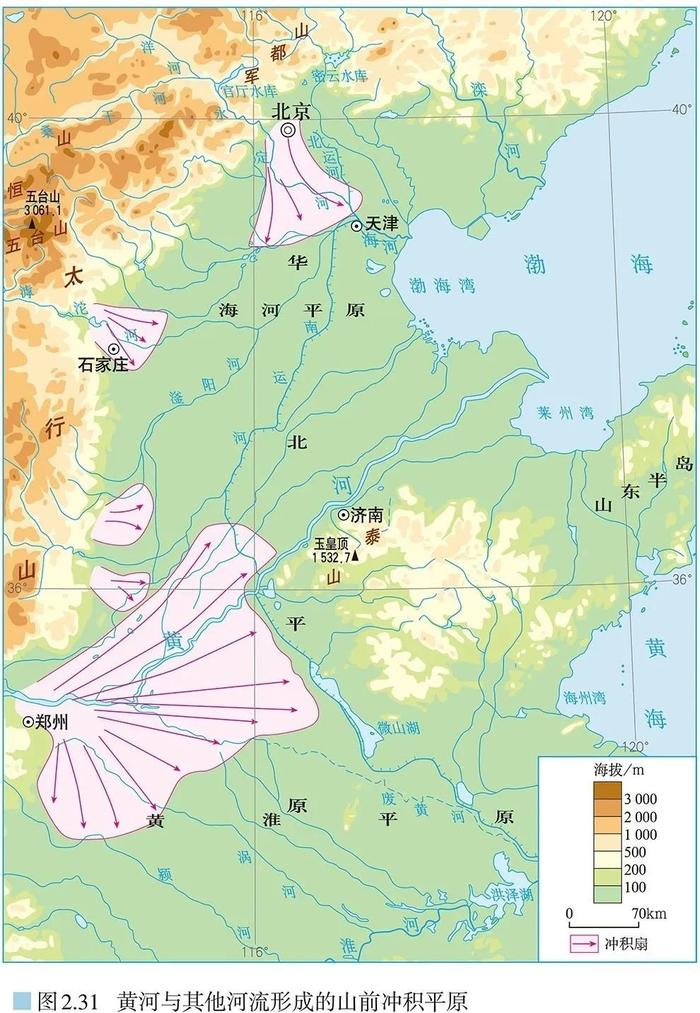 冲积平原示意图图片