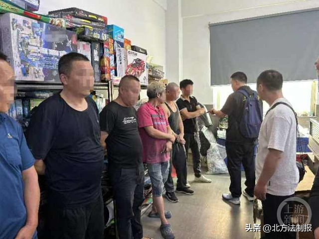 45名嫌疑人被抓获。图片来源/上海警方
