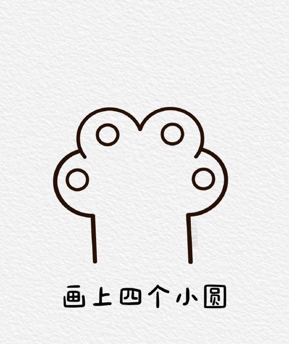 数字3简笔画小猫爪,画给可爱的人～ .