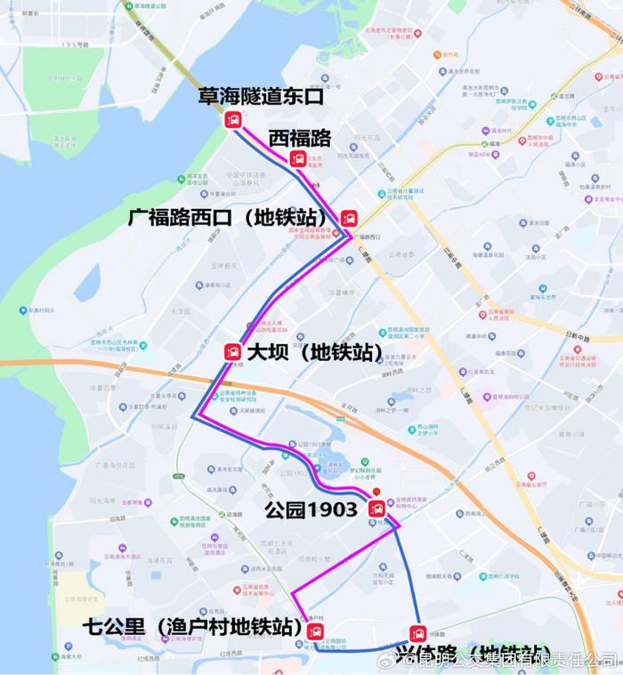 昆明119路公交车路线图图片