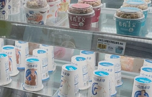 　　鲜奶吧中丰富多样的乳制品。　农民日报·中国农网记者　杨惠　摄