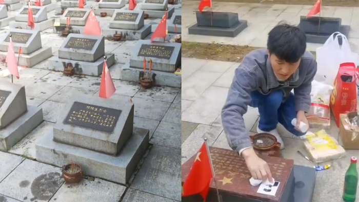 三男子自费3万元,找寻200位烈士照片为其坟前加贴烤瓷像,太暖