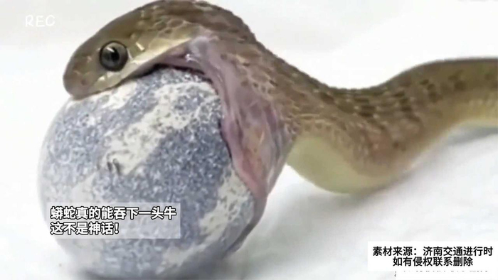 蟒蛇真的能吞下一头牛,这不是神话!