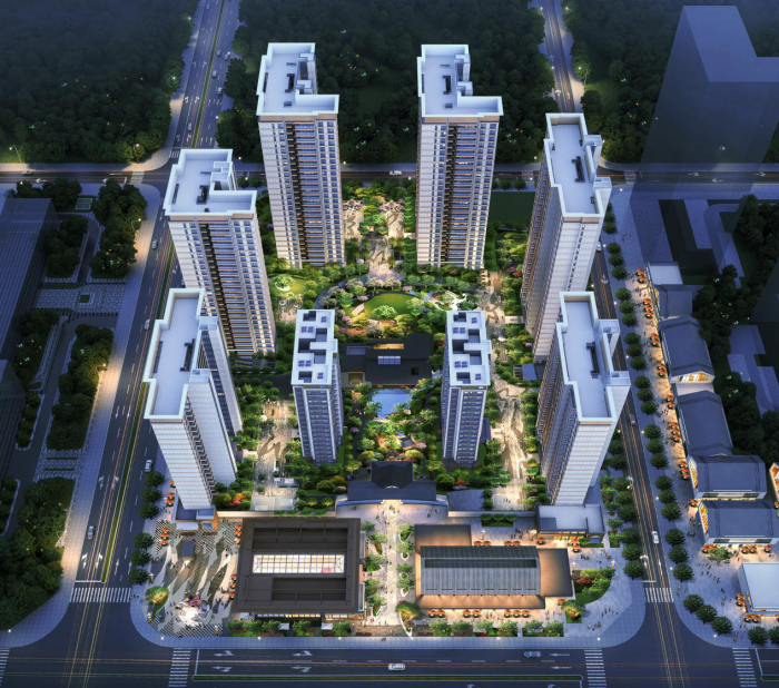 （万科桂语东方实景鸟瞰效果图）