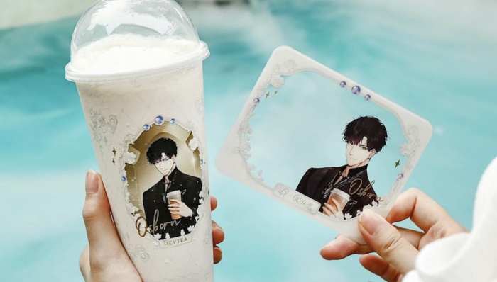 喜茶与恋爱互动手游《光与夜之恋》的联名（图片来源：小红书@喜茶）