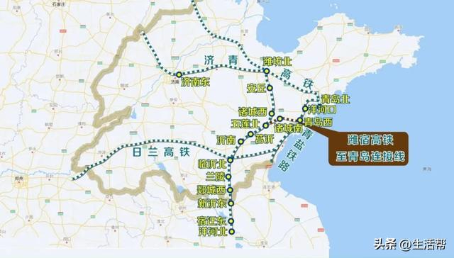 潍宿高铁至青岛连接线位于山东半岛南部,线路自青盐铁路洋河口站引出