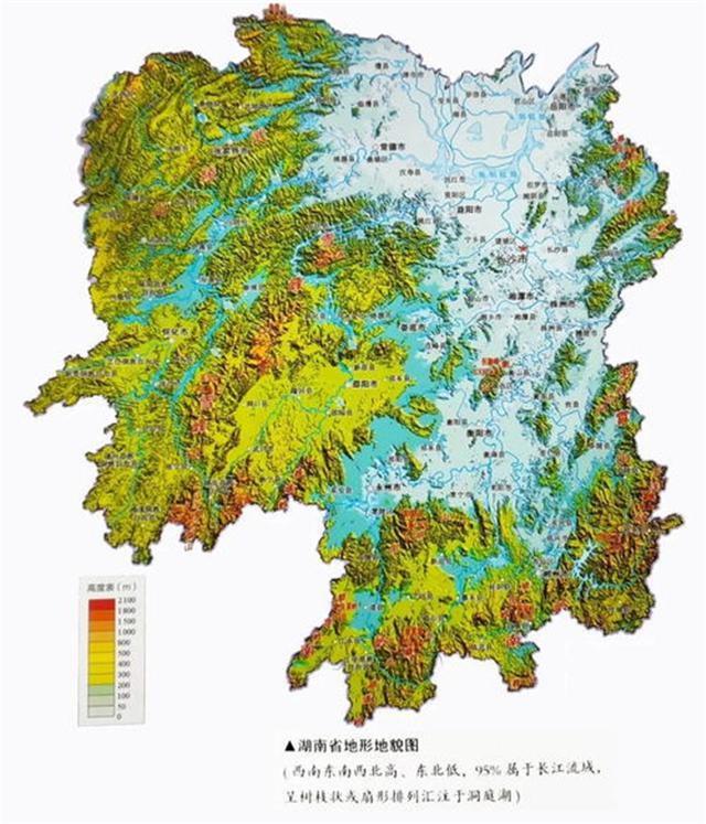 湖南地形图放大图片