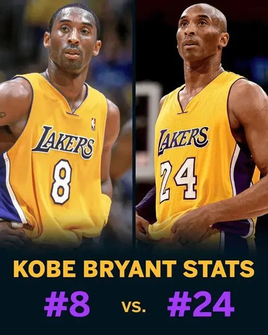 媒晒科比8号和24号各项数据,配文不可思议的两段时光