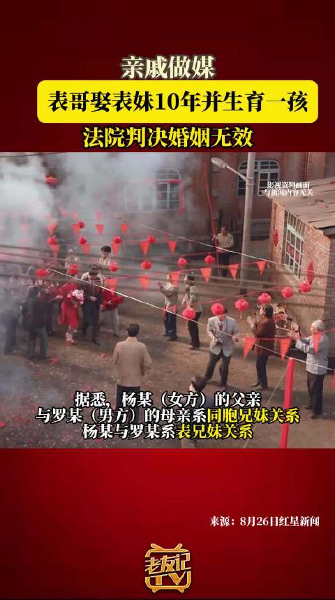 表兄妹结婚10年育一女被判婚姻无效:属禁止结婚亲属关系