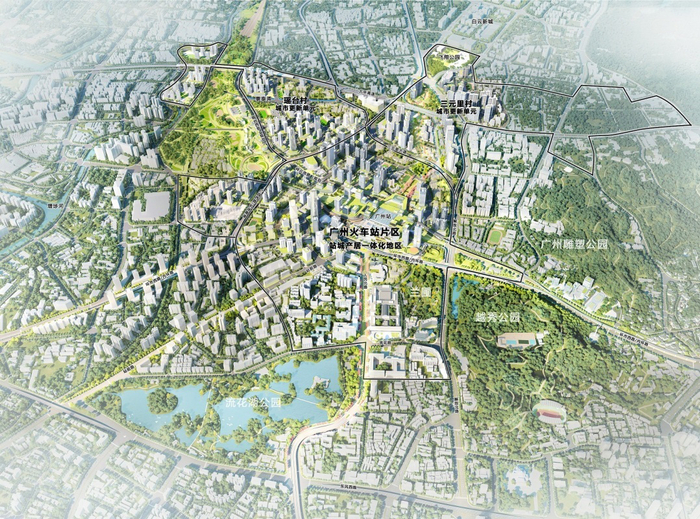 广州火车站及周边片区鸟瞰图。资料图