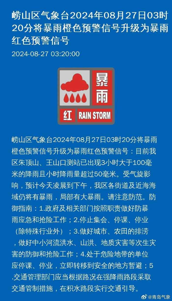 暴雨预警信号升级!升级!