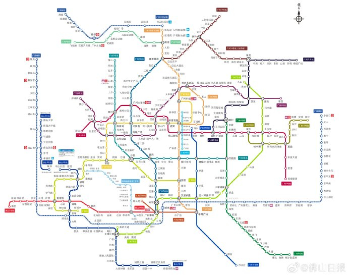 广佛地铁新版线路图发布