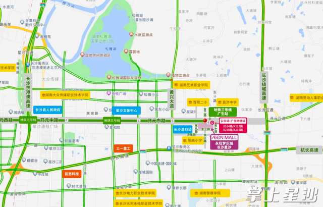 永旺梦乐城长沙星沙项目周边地图。永旺梦乐城供图