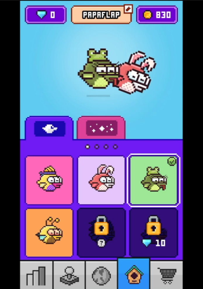 替换小鸟皮肤的界面