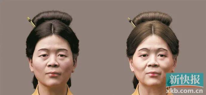 ■湖南博物院公开发布的“辛追夫人”3D数字人形象,左为35岁左右,右为50岁左右。新华社发