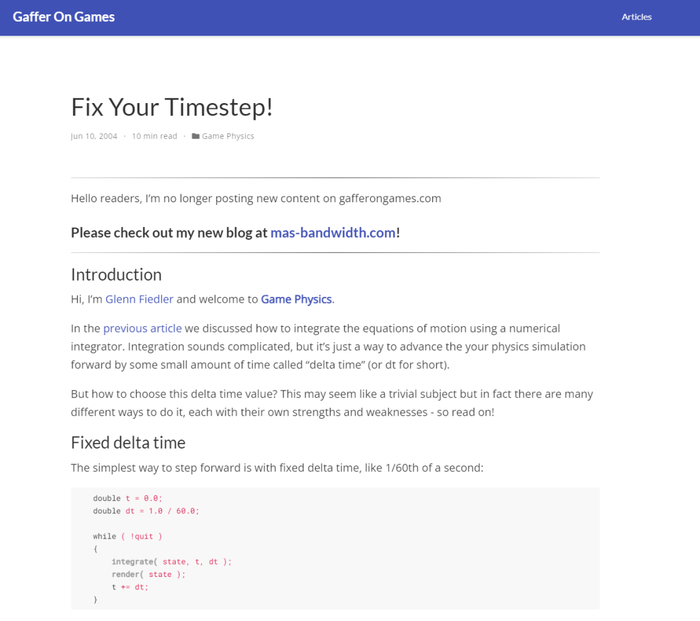 “修复你的时间步长！”