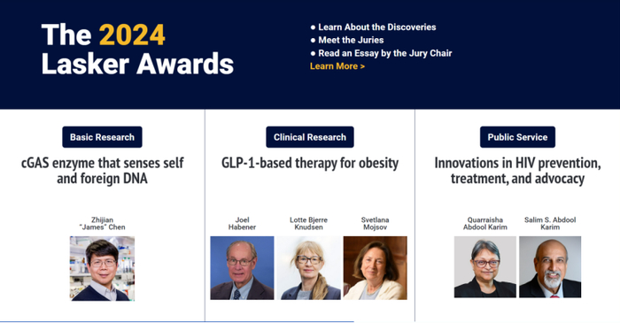陈志坚教授获2024年拉斯克奖基础医学研究奖/截图来源：Lasker Foundation