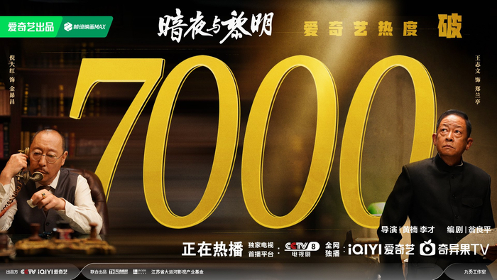 该剧在爱奇艺站内热度值破7000。