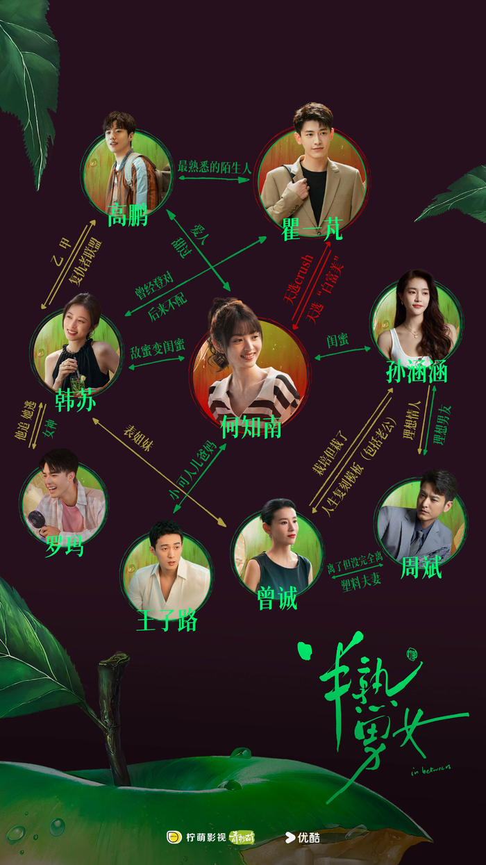 剧中主要角色之间的感情关系，剪不断理还乱。