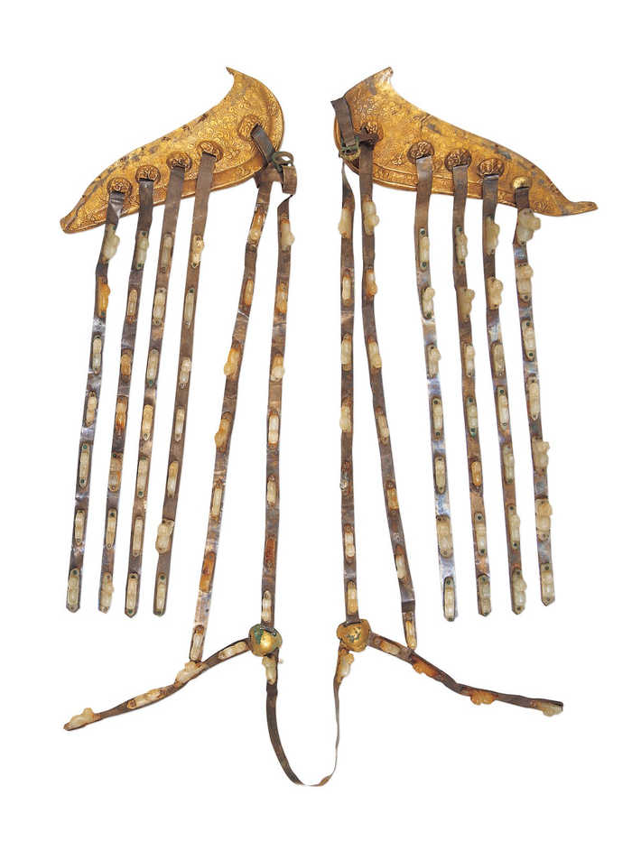 镶玉银鞓蹀躞带、鞧带