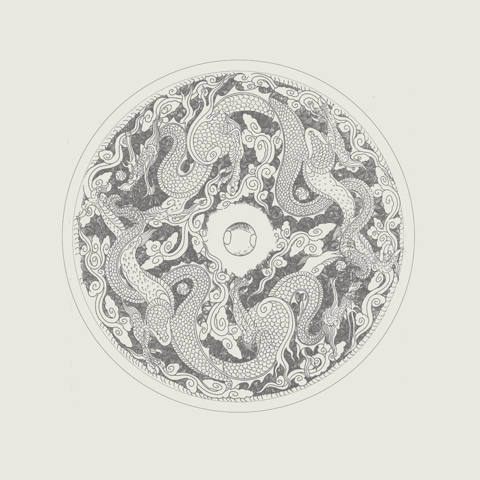 云龙纹大铜镜纹饰线图