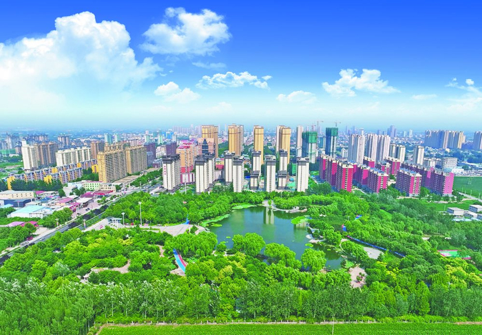 　　鸟瞰元氏县城。