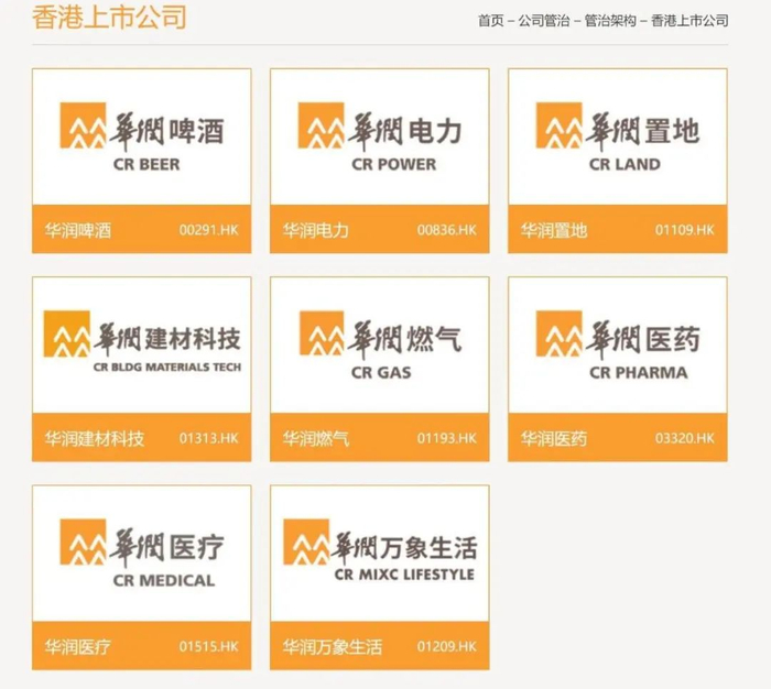 ▲图片来源：华润集团官网