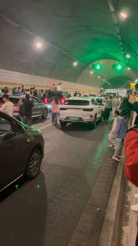 g318这个隧道堵车,大家的状态,还算是正常的吧?
