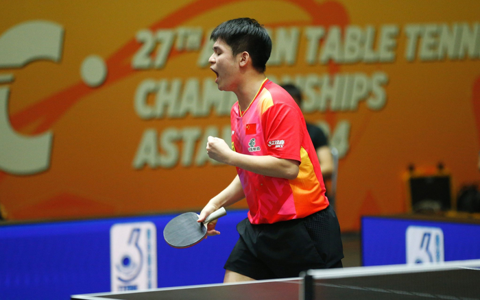 最近几站乒乓球比赛，林诗栋的表现非常抢眼。  图/新华社