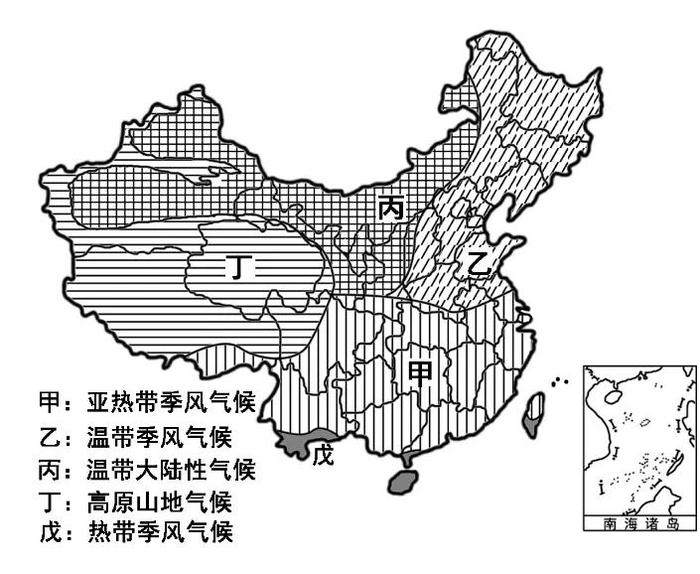 中国气候简图图片