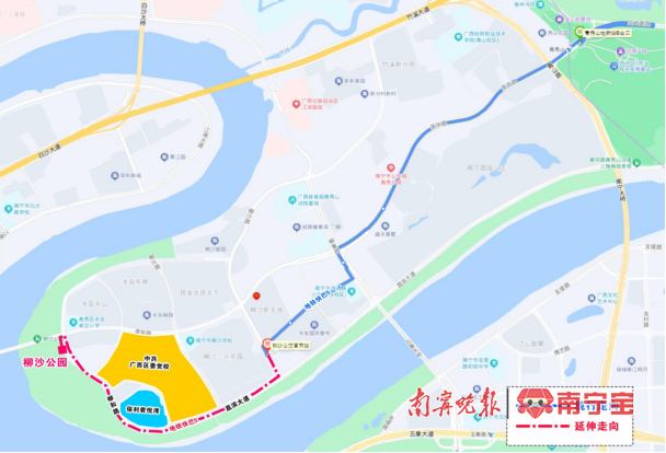 地铁快巴5路走向示意图。