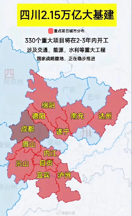 15万亿的大基建重点项目…|四川省|绵阳市|南充市_新浪新闻