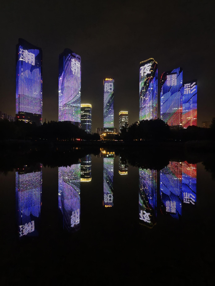 大望京灯光区试灯效果。朝阳区供图