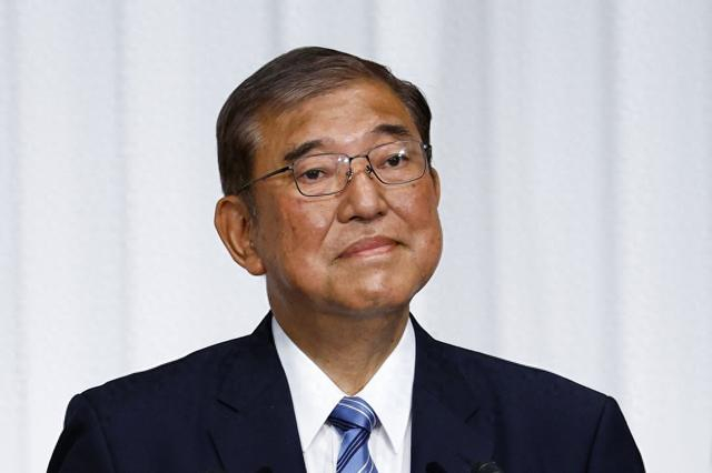 当地时间2024年10月28日，日本东京，日本首相、自民党总裁石破茂在自民党总部召开记者会。 IC 图