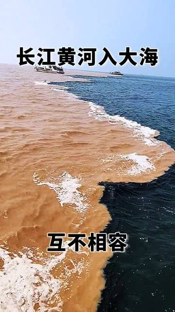 长江黄河汇入大海