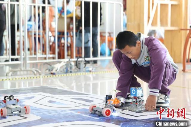 图为参赛选手进行青少年机器人竞赛。中新社记者 于晶 摄 