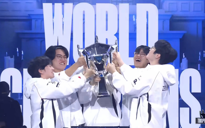 T1卫冕英雄联盟全球总决赛冠军。 网络截图