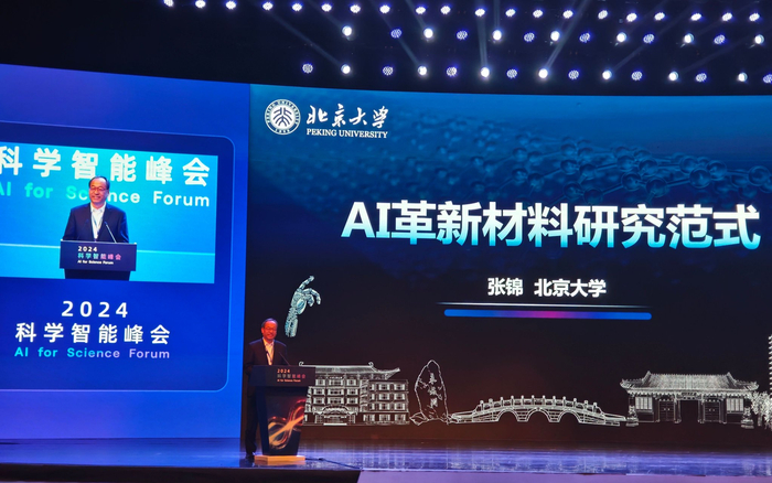中国科学院院士、北京大学党委常委、副校长张锦正在演讲 新京报贝壳财经记者罗亦丹/摄 