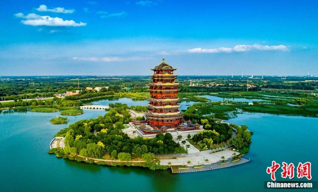 图为黄河下游第一楼—黄河楼。滨州市委宣传部供图