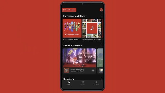 Nintendo Music App的主页面｜图片来源：任天堂