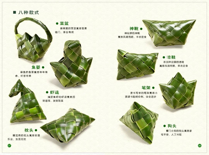▲林旁粽的8种款式和寓意