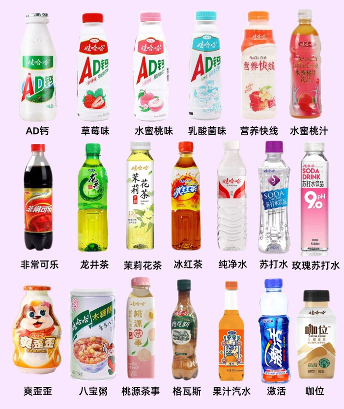 图：娃哈哈部分产品