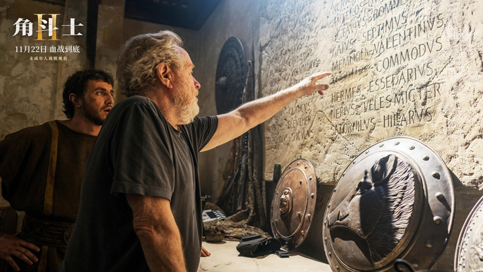 《角斗士2》导演雷德利·斯科特片场照