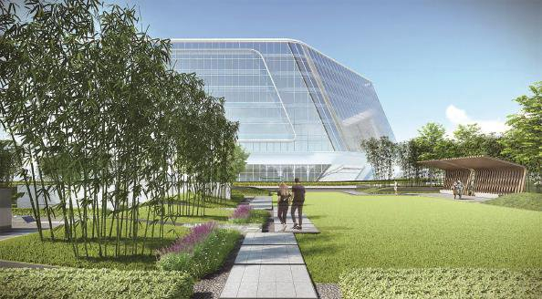 浦东机场T3航站楼楼顶院落式花园效果图