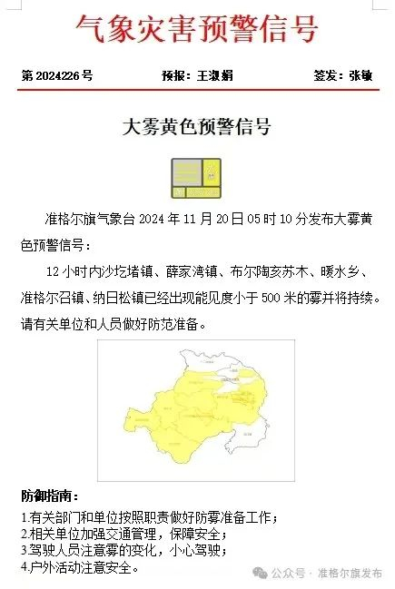 大雾来袭,出行请注意安全