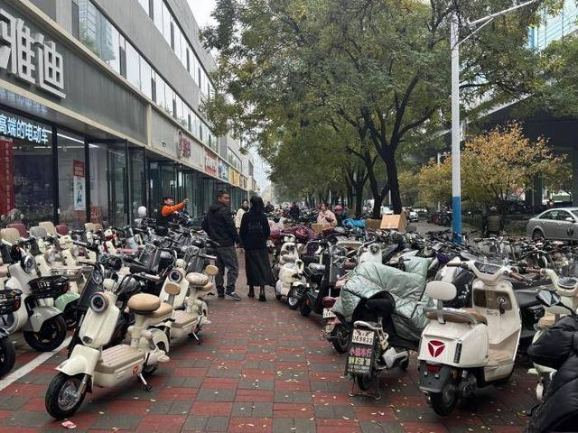 石家庄街头的电动自行车 澎湃新闻记者 段彦超 图