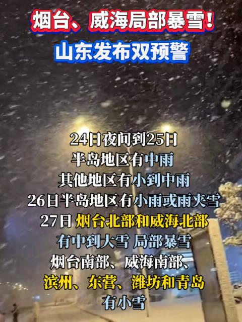 威海大雪预警图片