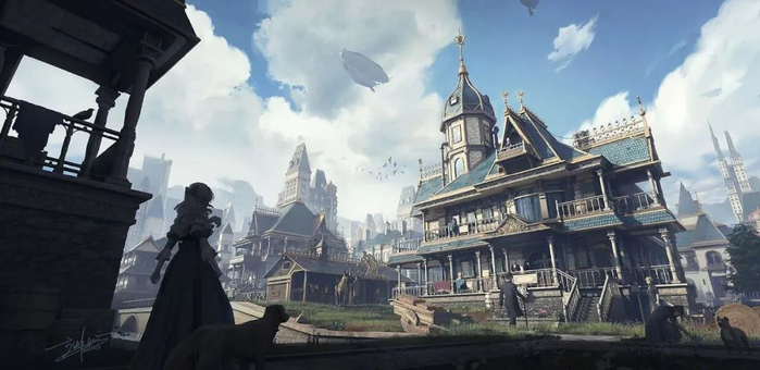 首届创作者大赛全场大奖《鲁恩王国局部写照概念设计图》