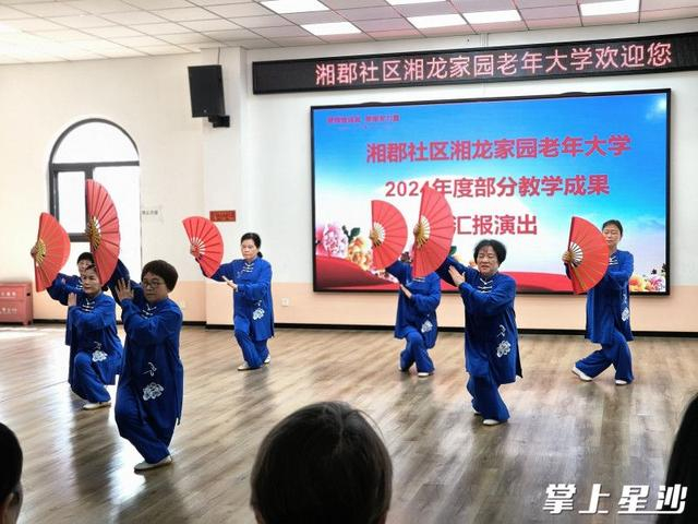 湘郡社区湘龙家园老年大学2024年度部分教学成果汇报演出。